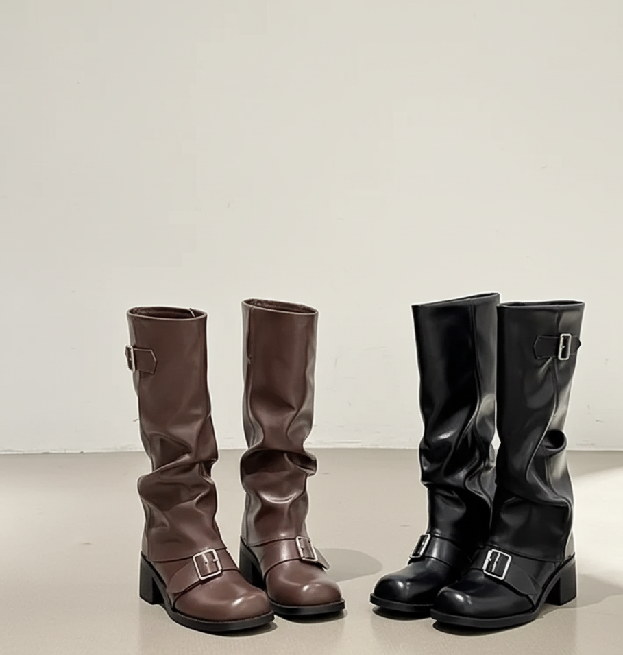 Women’s Knee-High Biker Boots
