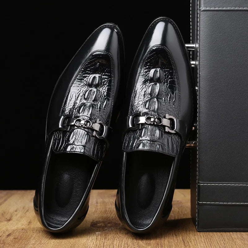 Men’s Crocodile Grain Slip-On Loafers