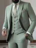 Men’s 3-Piece Sage Green Slim Fit Suit