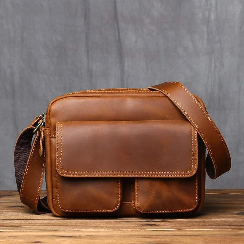 Retro Leather Men’s Messenger Bag