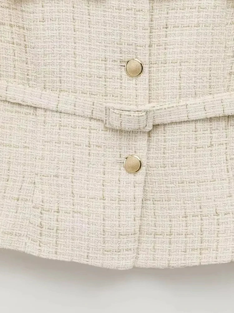 Women’s Tweed Blazer Coat with Belt