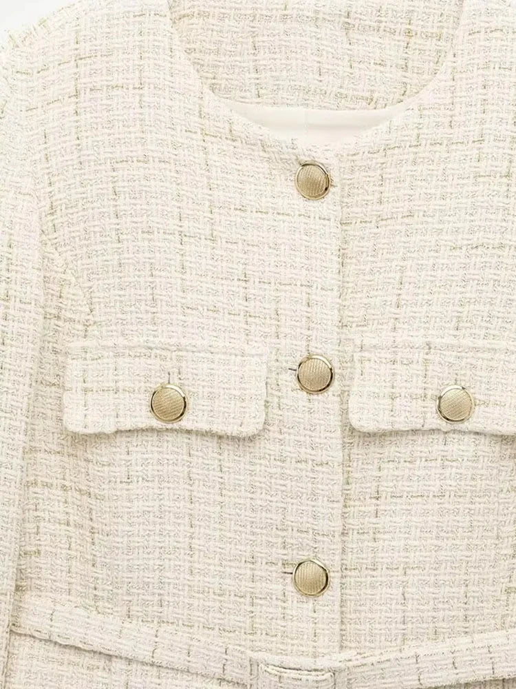 Women’s Tweed Blazer Coat with Belt