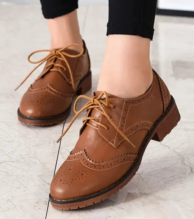 Women’s Brown Oxford Brogue Shoes