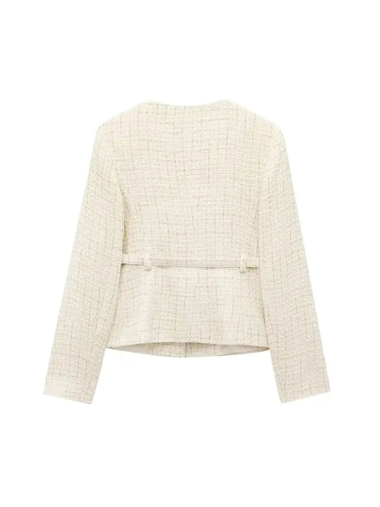 Women’s Tweed Blazer Coat with Belt