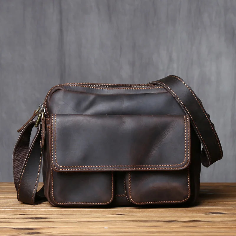 Retro Leather Men’s Messenger Bag
